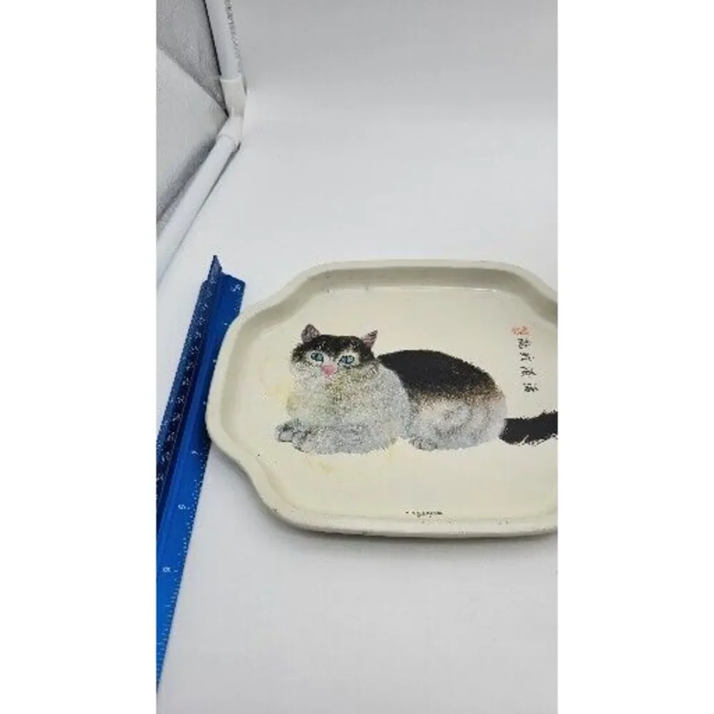 Set Of 2 Metal Cat Vanity Trays Made In‎ England By Elite